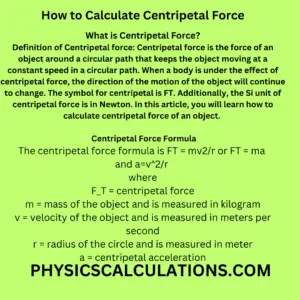 How To Calculate Centripetal Force