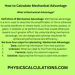 How To Calculate Mechanical Advantage