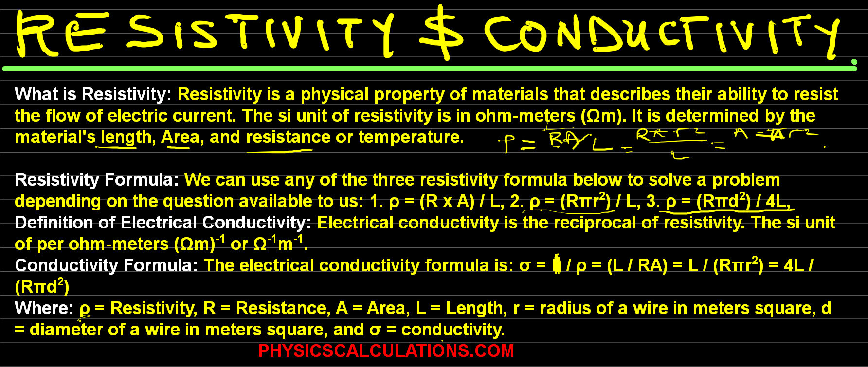 Resistivity Formula Definition Unit And Calculations 8496