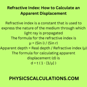 Refractive Index How to Calculate an Apparent Displacement
