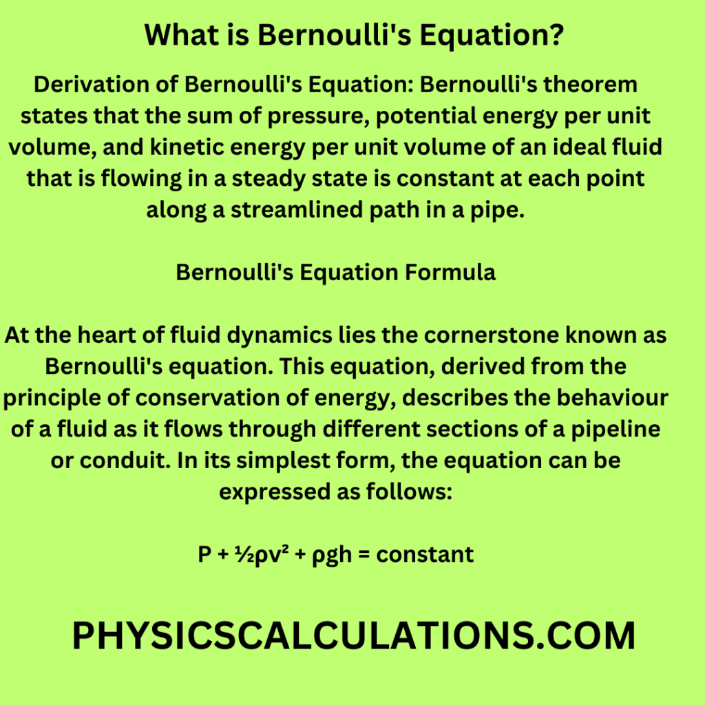 Derivation of Bernoulli's Equation