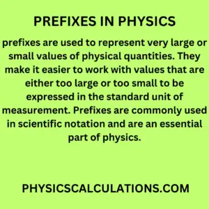 prefixes in physics