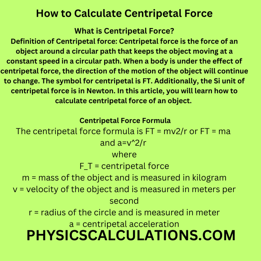 How to Calculate Centripetal Force 