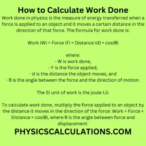 How to Calculate Work Done