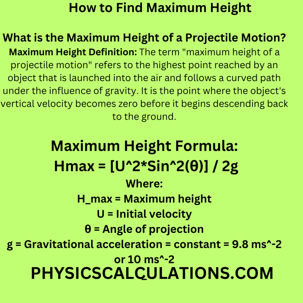 How to Find Maximum Height