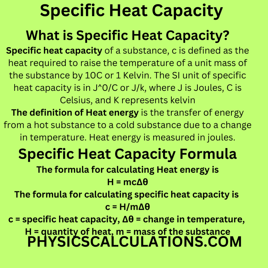 Specific Heat Capacity 