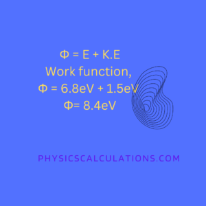 How to calculate work function of a metal