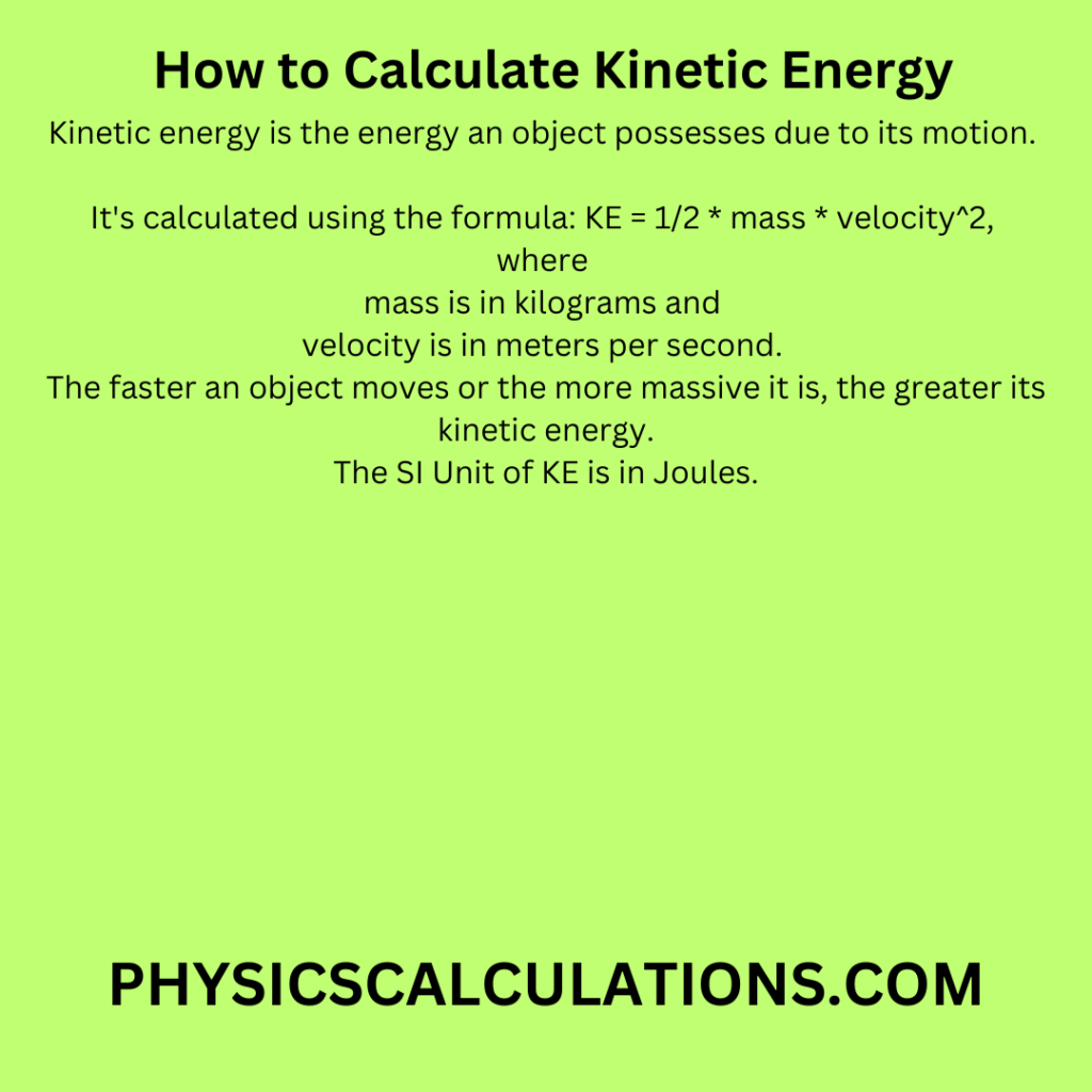How to Calculate Kinetic Energy