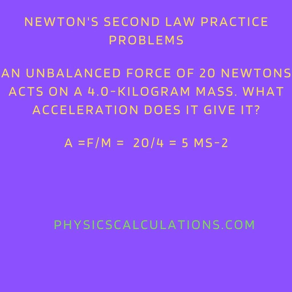 Newtons Second Law Practice Problems 7631
