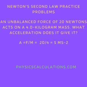 Newtons Second Law Practice Problems