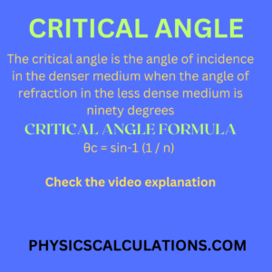 What is Critical Angle and its Formula?