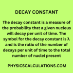 What is Decay Constant?