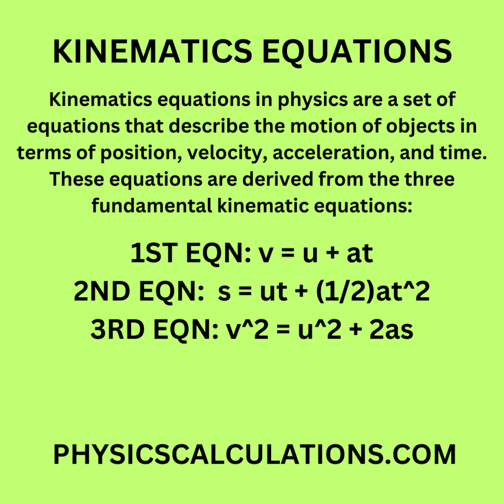 Kinematic Equations 