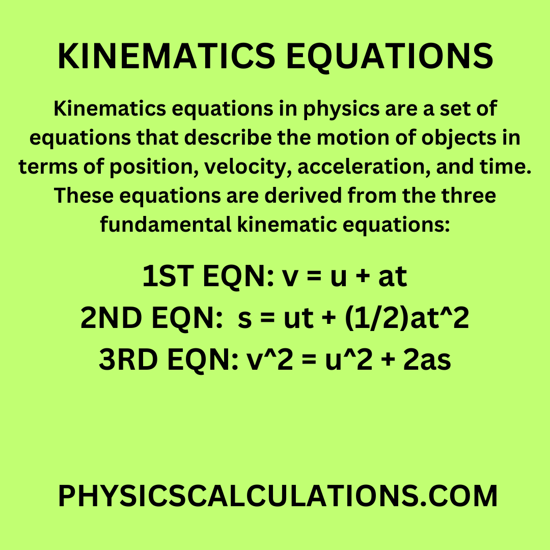 Kinematic Equations