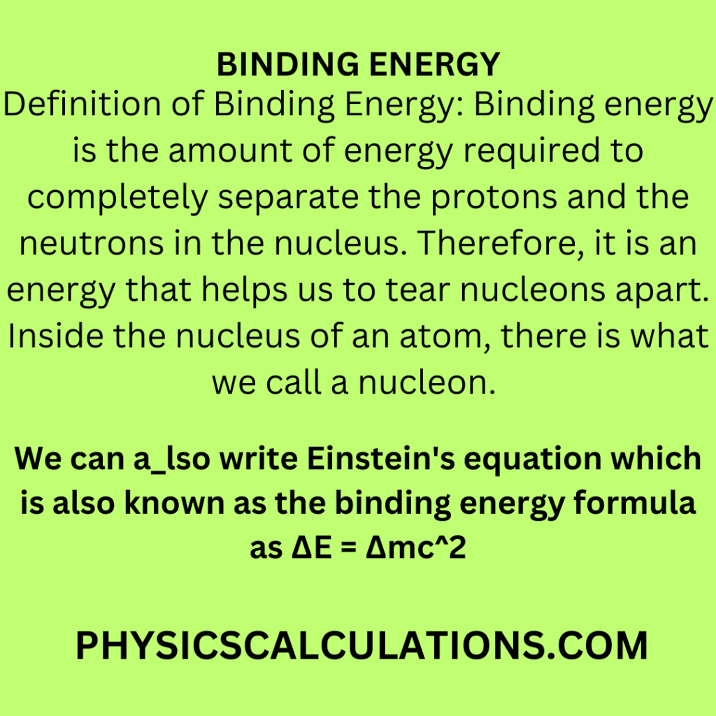 How to Calculate Binding Energy