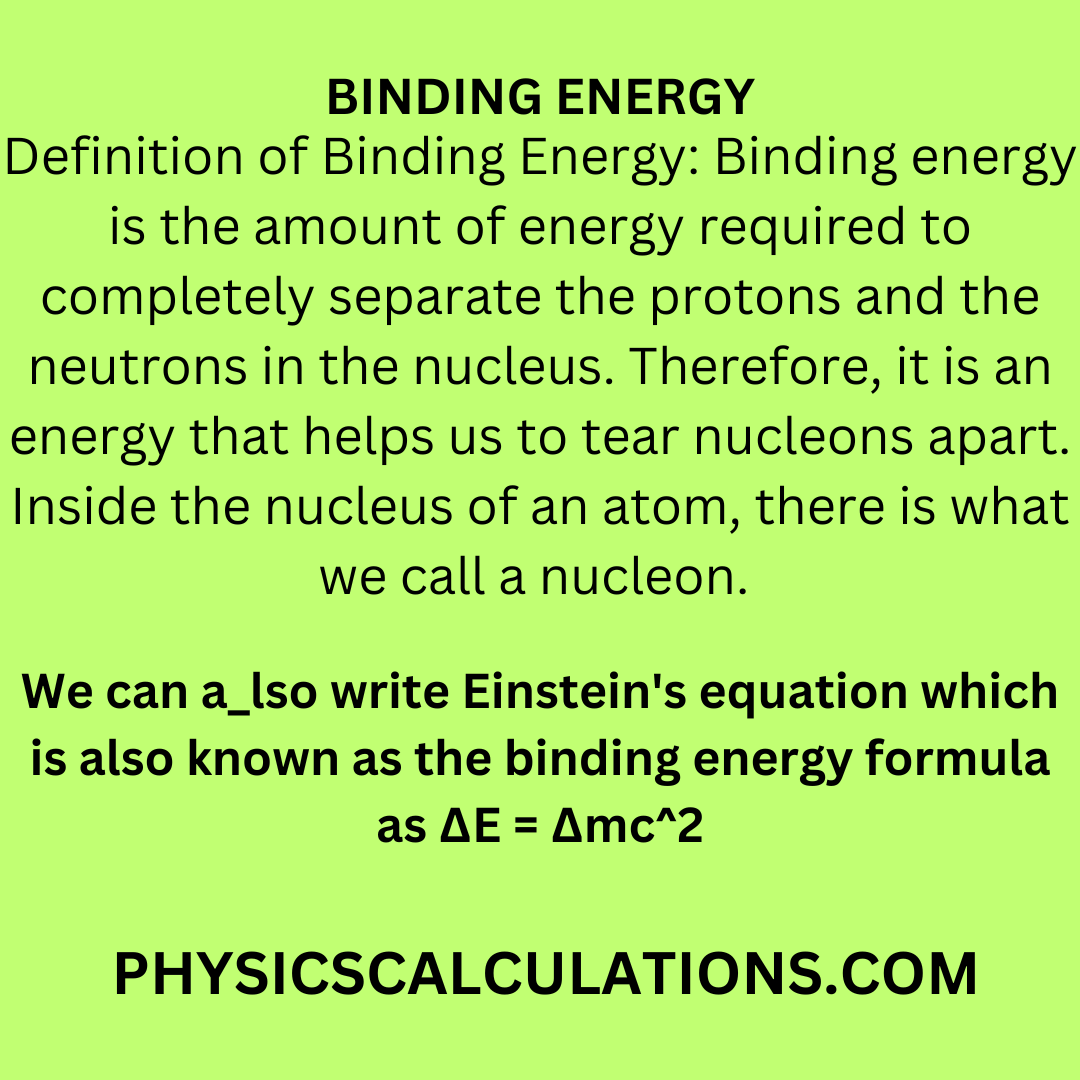 How To Calculate Binding Energy