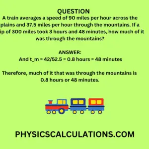 A train averages a speed of 90