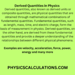 What are Derived Quantities in Physics?