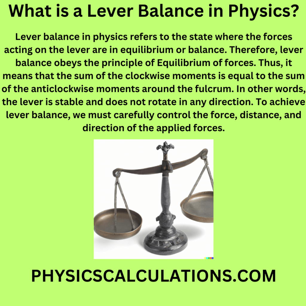 What is a Lever Balance in Physics?