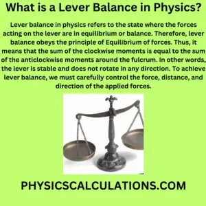 Lever balance in physics