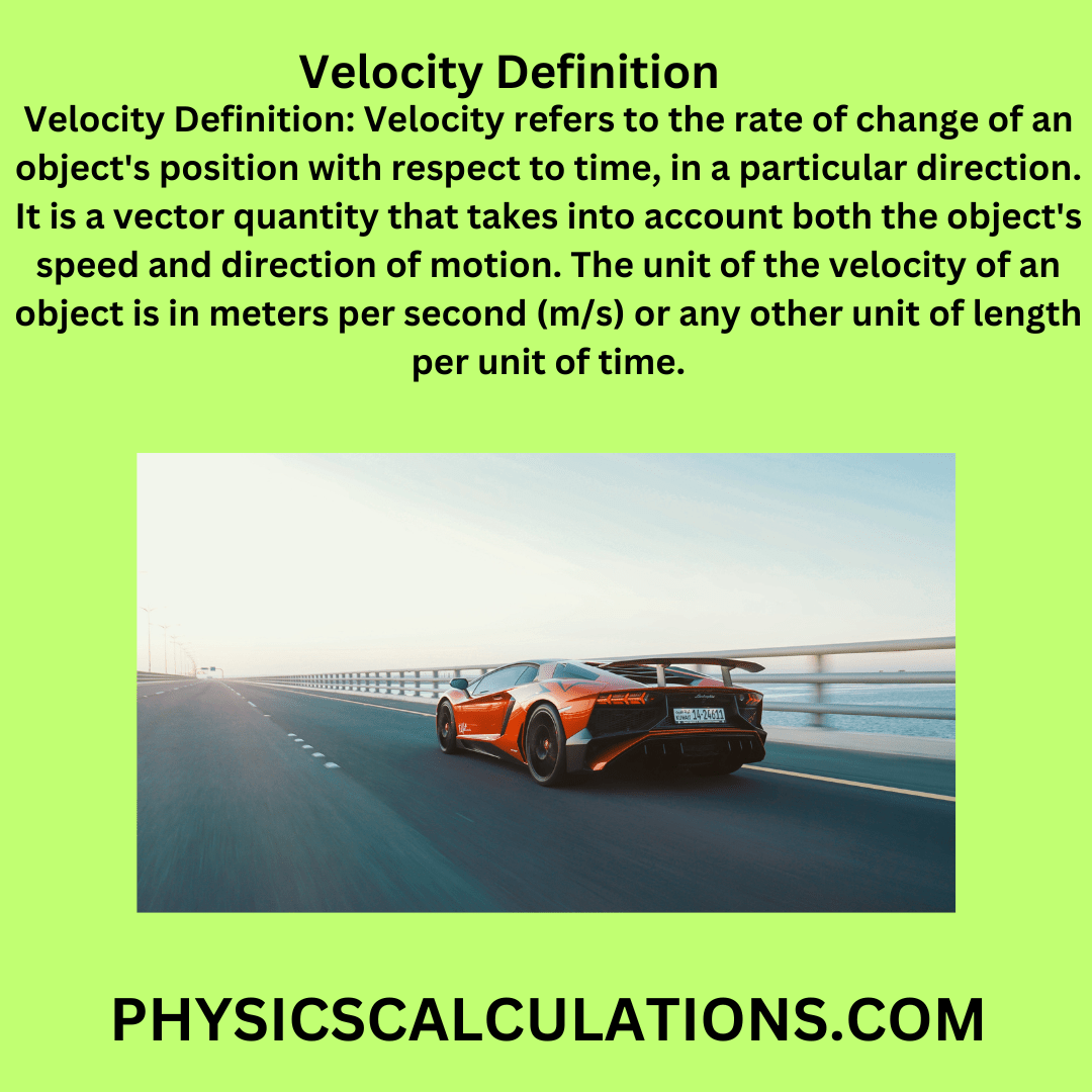 Velocity Definition What Is Velocity 