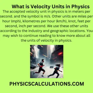 Velocity Units in Physics
