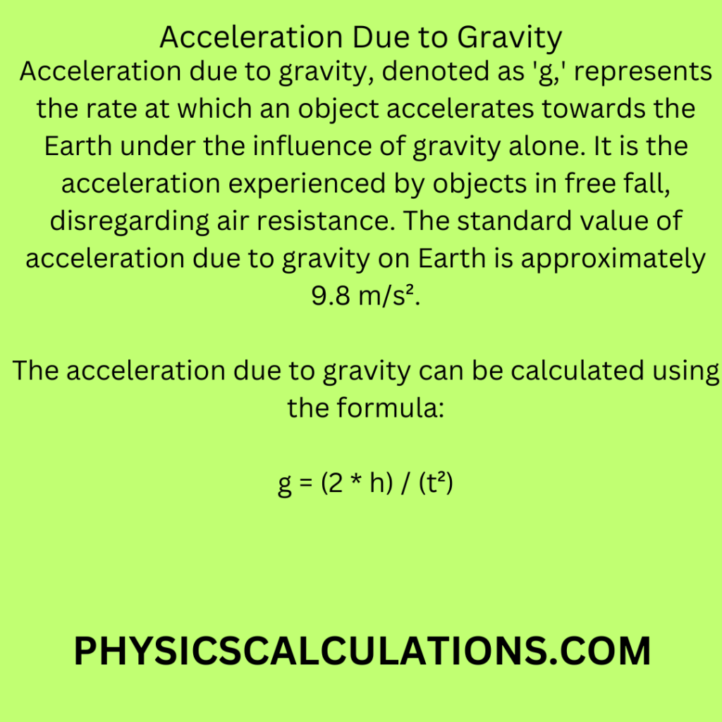 acceleration-due-to-gravity-in-physics