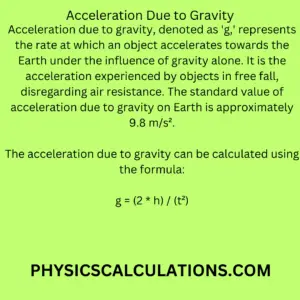 Acceleration Due to Gravity