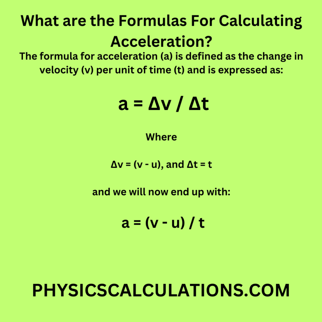 Acceleration Formula