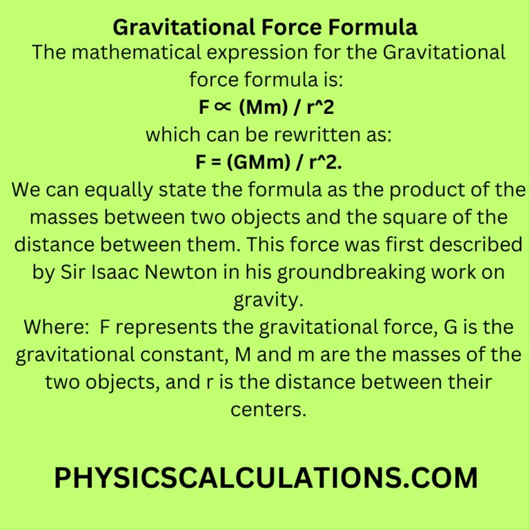what is the value of g in gravitational force formula