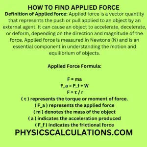 HOW TO FIND APPLIED FORCE