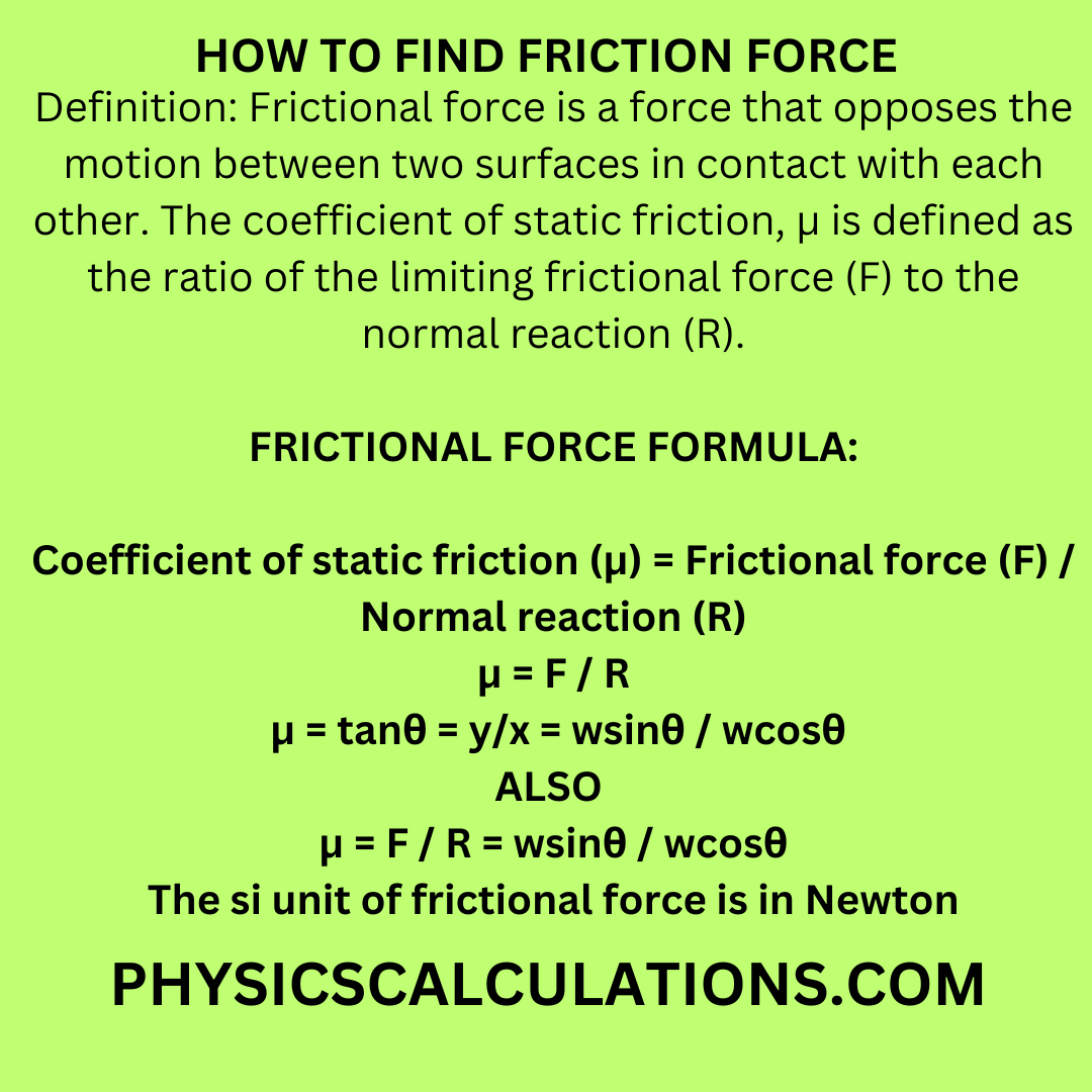 to Friction Force