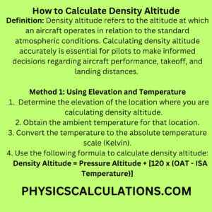 How to Calculate Density Altitude
