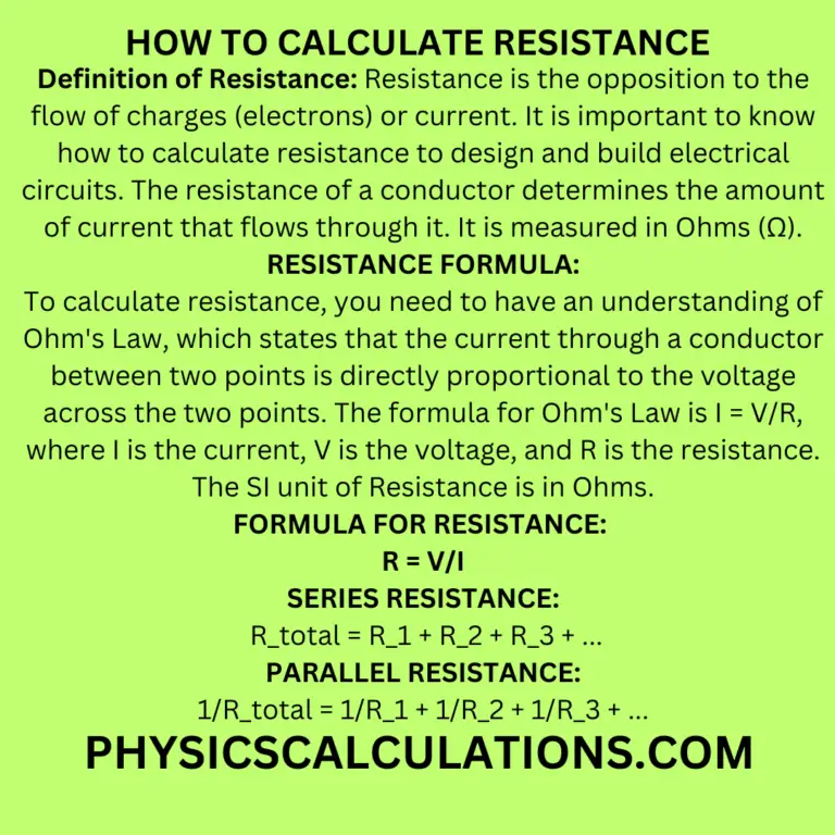 How to Calculate Resistance in Physics