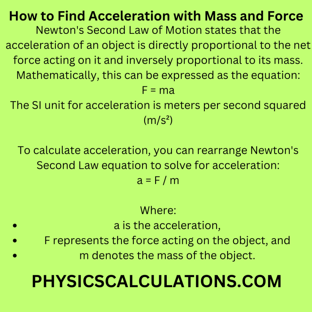 how-to-find-acceleration-with-mass-and-force