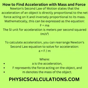 How to Find Acceleration with Mass and Force