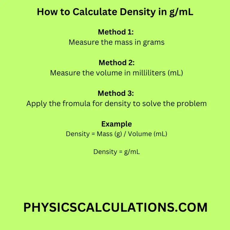How to Calculate Density in g/mL