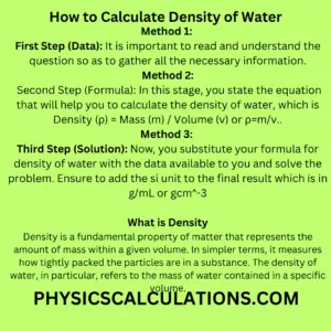 How to Calculate Density of Water