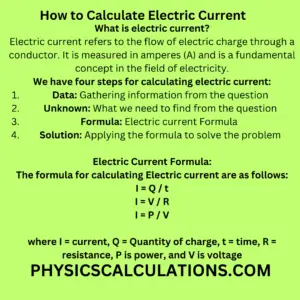 How to Calculate Electric Current