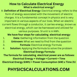 How to Calculate Electrical Energy