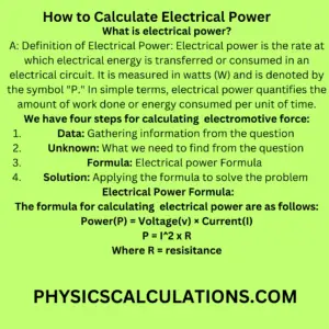 How to Calculate Electrical Power