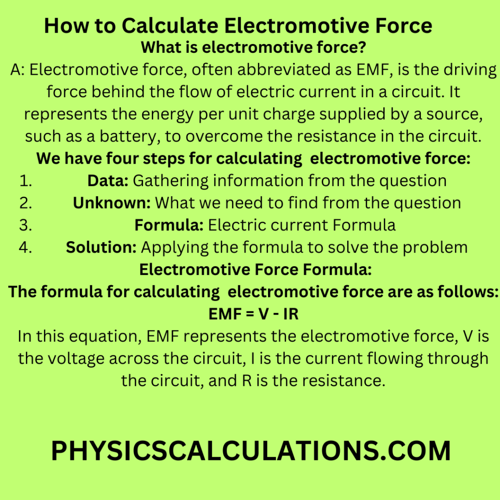 How To Calculate Electromotive Force 8786