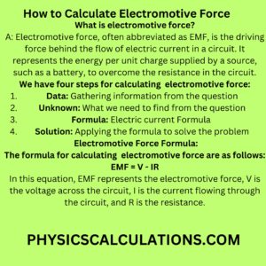 How to Calculate Electromotive Force