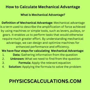 How to Calculate Mechanical Advantage