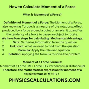 How to Calculate Moment of a Force