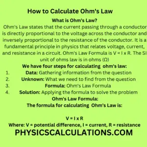 How to calculate ohm's law