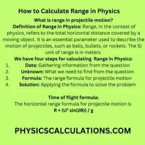 How to Calculate Range in Physics