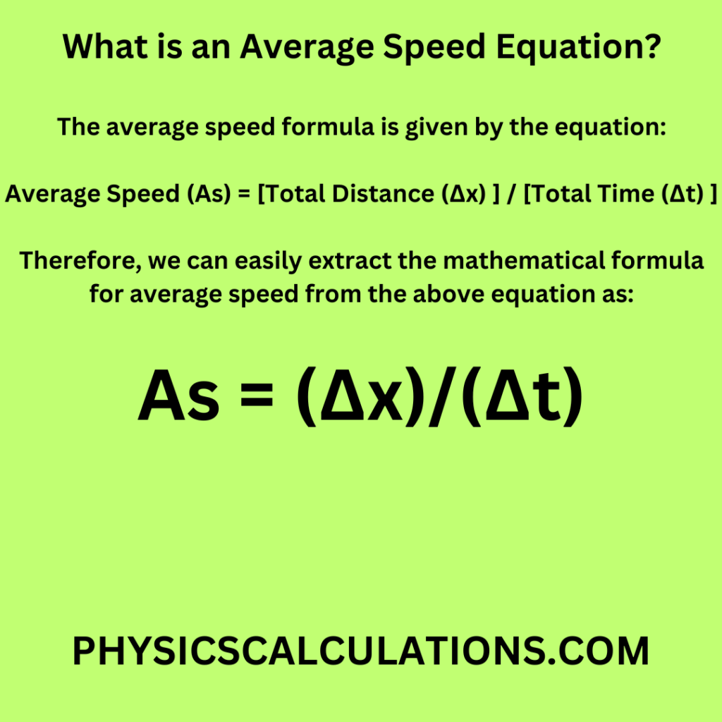 What is an Average Speed Equation?